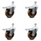 Service Caster 4 Inch High Temp Phenolic Swivel 1/2 Inch Stem Caster Set with Total Lock Brake SCC-TSTTL20S414-PHRHT-121315-4 - alternate 1